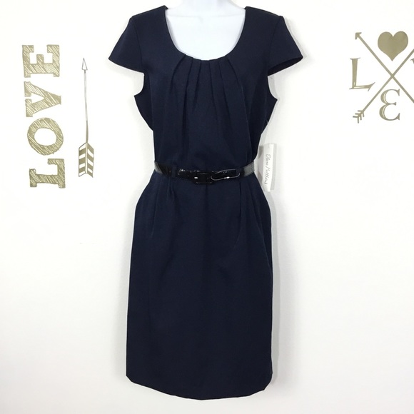 Olivia Matthews Dresses & Skirts - OLIVIA MATTHEWS BELTED CAP SLEEVE DRESS